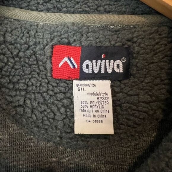 VTG Aviva Women’s Large Green Fleece Lined Nordic Fair Isle Pullover Zip Sweater - Picture 11 of 11